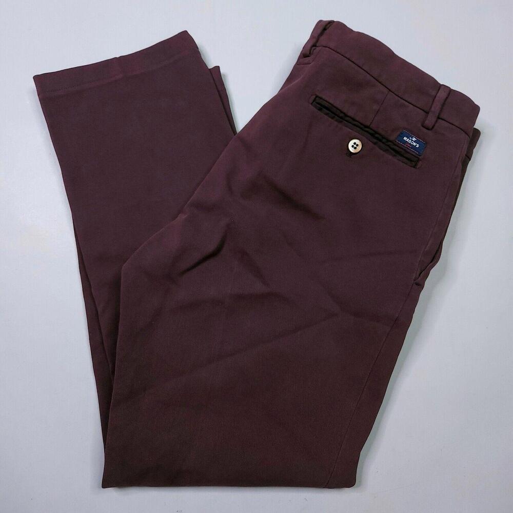 Masons Ems New York Jersey Chino Pants Preppy Designer Luxury Stretch 48 34x28